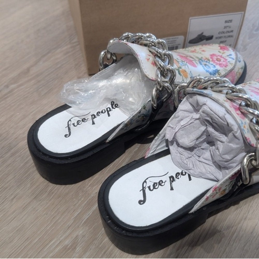 Free People Floral Mules with Chain Detail - Picture 4 of 9